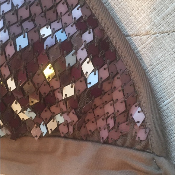 La Perla Mosaico Sequins Light Brown Triangle Bikini Top & Bottom Sz 4 US $545 - Picture 16 of 16